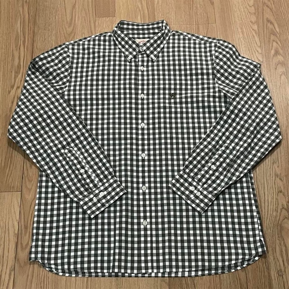 Brooks Brothers Red Fleece Men’s XL Long Sleeve Button Down Shirt Gray Plaid